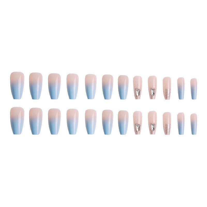 Nail set with elegant ombre and glitter accents Bowlift