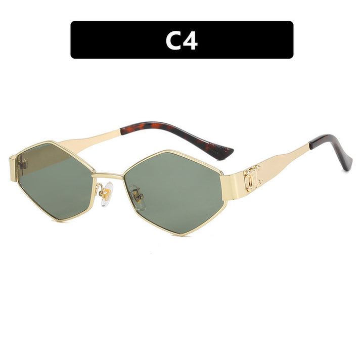 Women's hexagonal designer sunglasses with innovative metal frame Bowlift