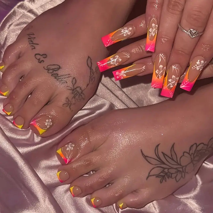 Vibrant Gradient Press-On Nail Art Set Bowlift