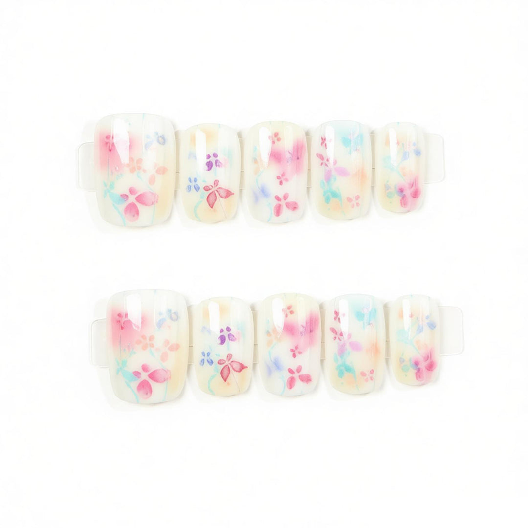 Floral Themed Press-On Nail Art Bowlift