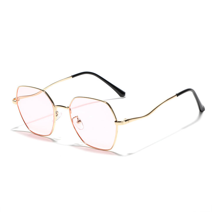 Women's geometric sunglasses with high-quality metal frame Bowlift