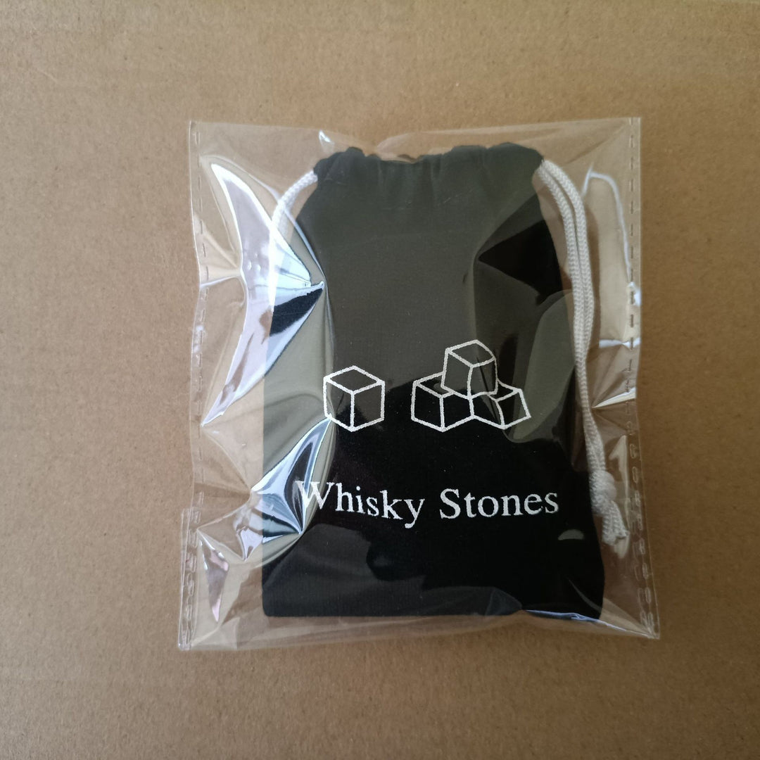 Reusable Whiskey Chilling Stone Cubes with Velvet Drawstring Pouch Bowlift