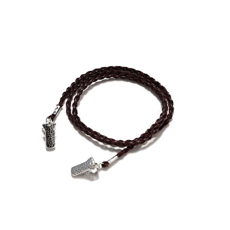 Braided Faux Leather Eyewear Holder Bowlift