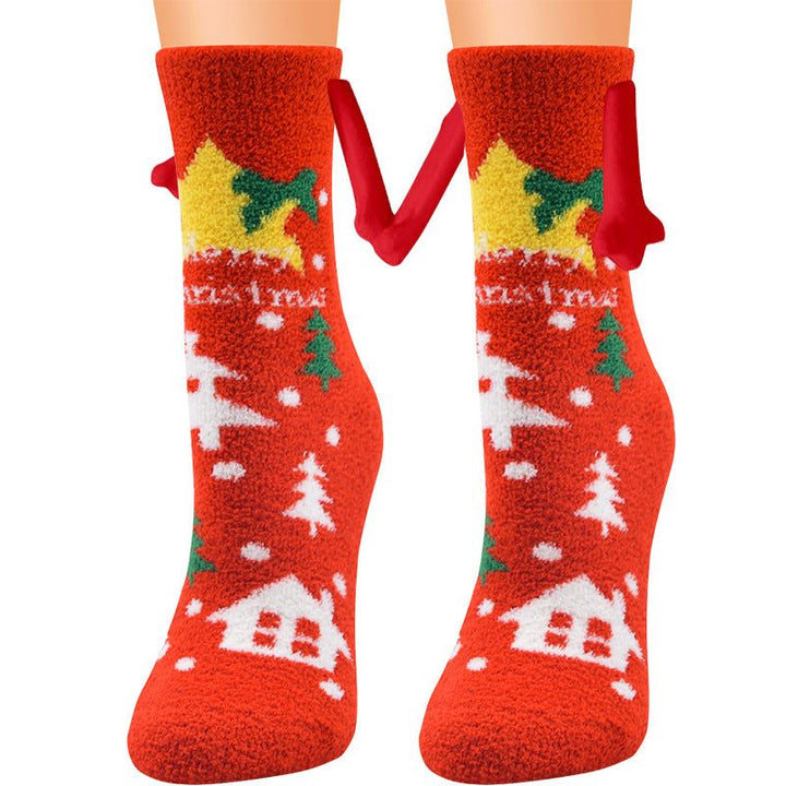 BowLift | Christmas Supplies Coral Fleece Tube Socks Warm Slipper Bed Socks Winter Soft Warm Slipper