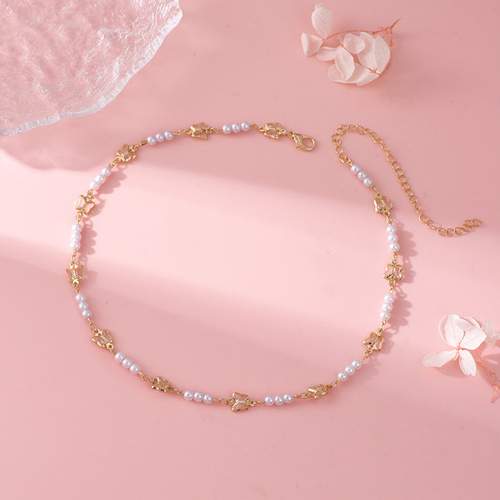 Decorative Pearl and Butterfly Eyewear Chain Bowlift