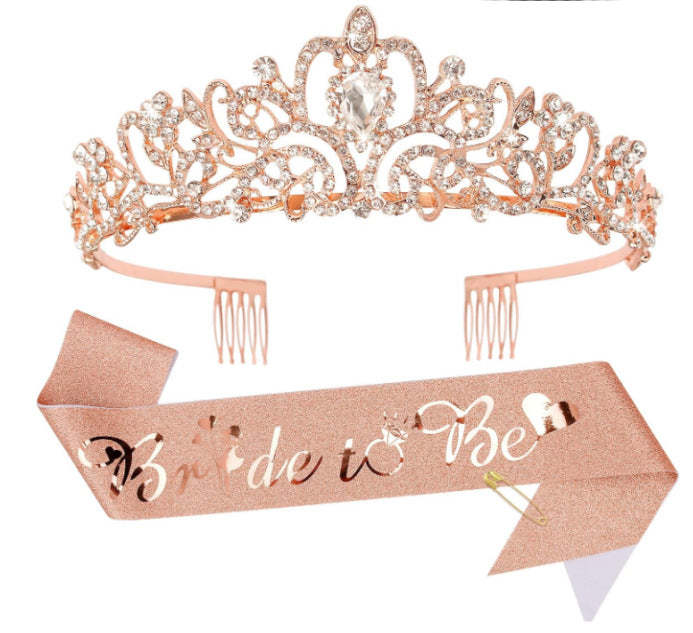 Women Elegant Tiara with Personalized Sash Bowlift
