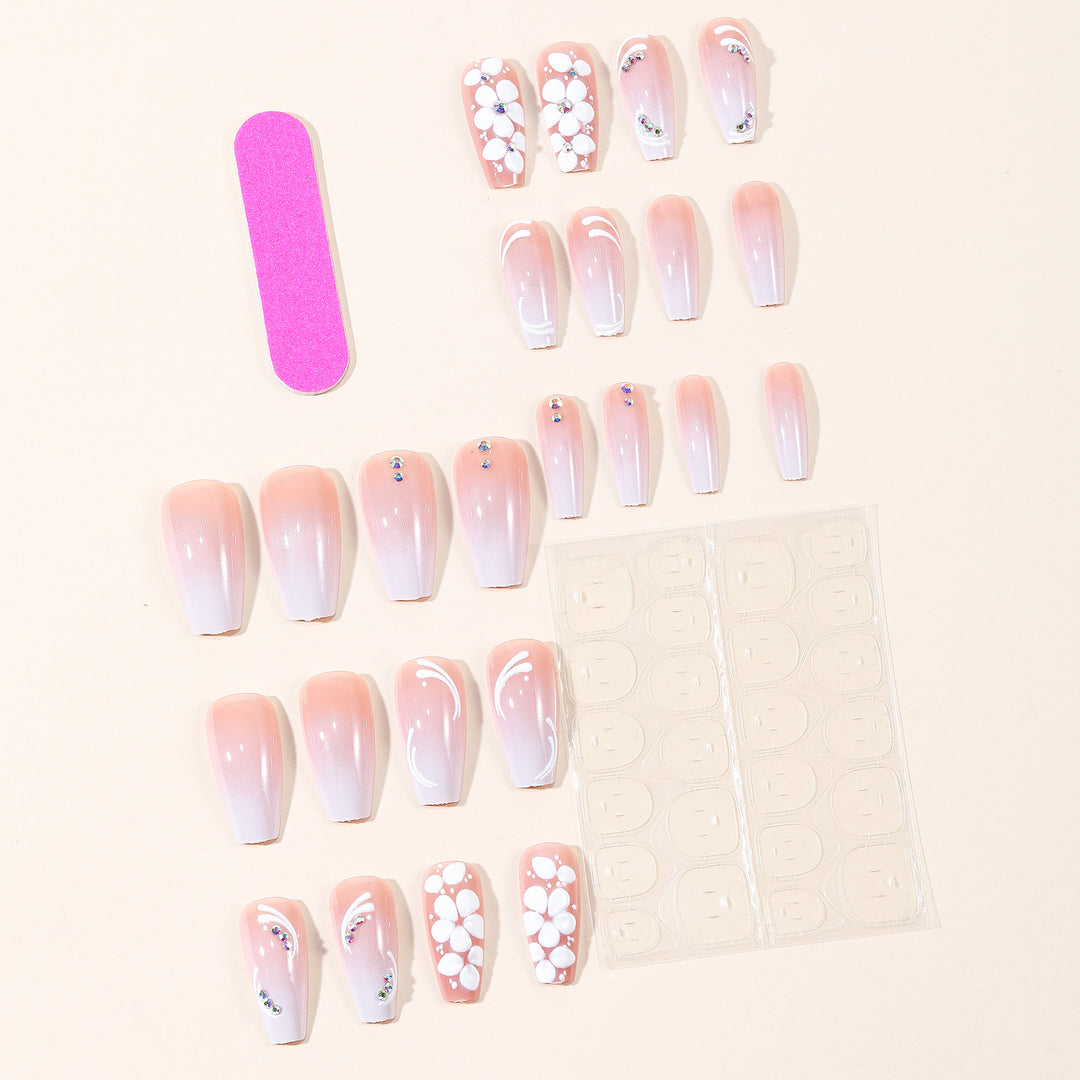 Ornate Floral Acrylic Nail Art Extensions Bowlift
