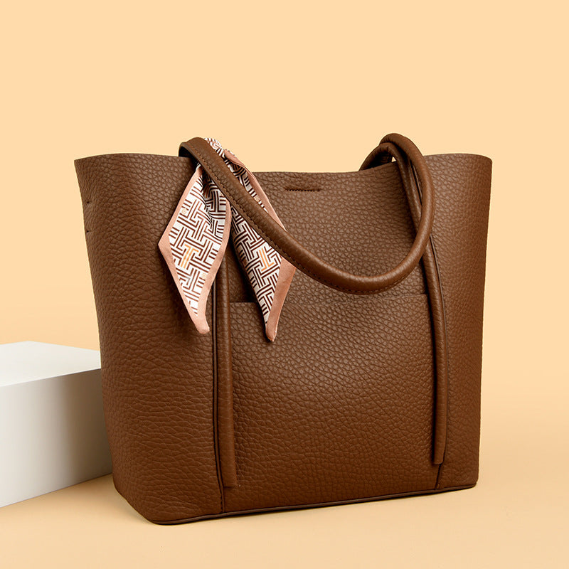 Textured Leather Tote Bag Bowlift