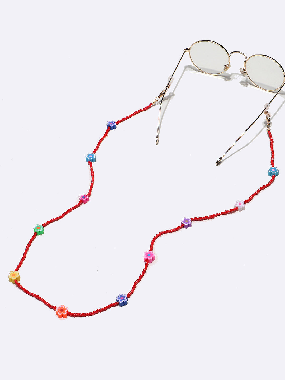 Colorful Floral Beaded Eyewear Chain Bowlift