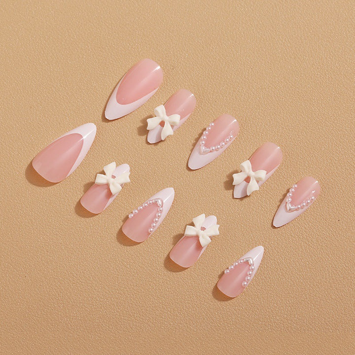 Artificial nail set with elegant bows and 3D decorations Bowlift