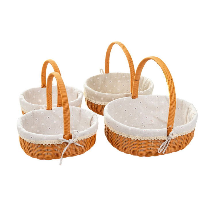 Decorative Round Woven Basket Bowlift