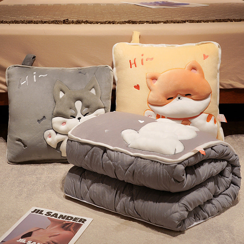 Plush Dog Cushion and Blanket Set Bowlift