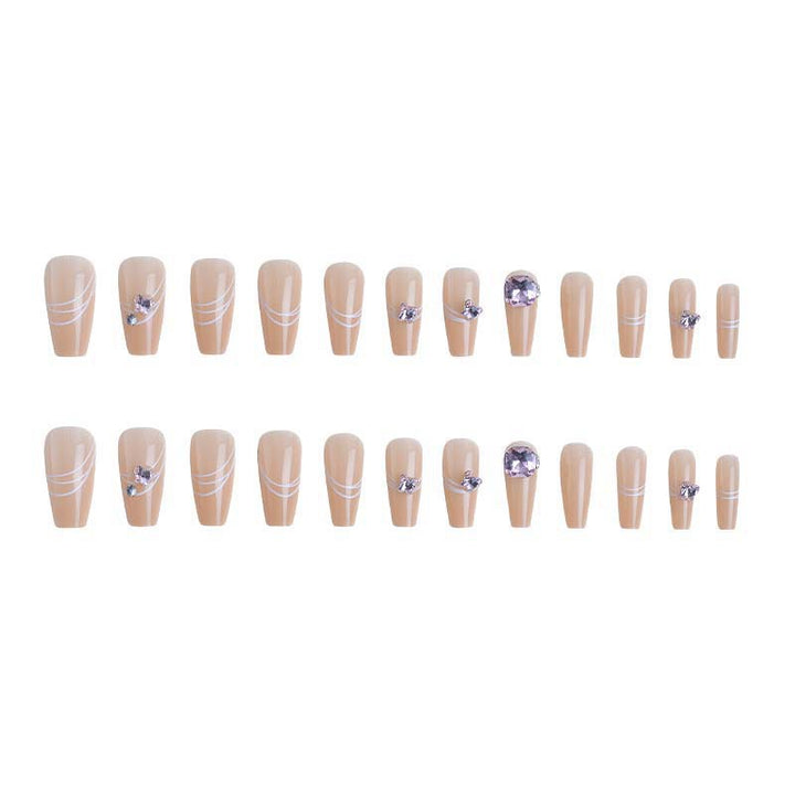 Art nail set with filigree decorations and glamorous accents Bowlift