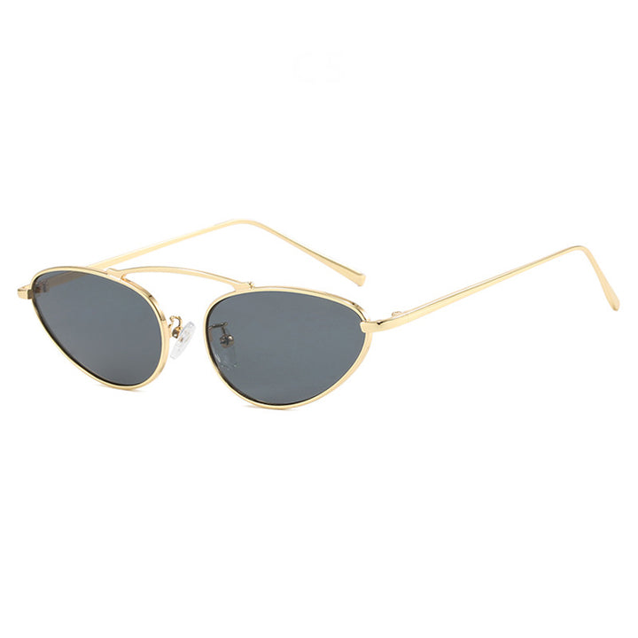 Women trendy Cat-Eye sunglasses with slim metal frame Bowlift