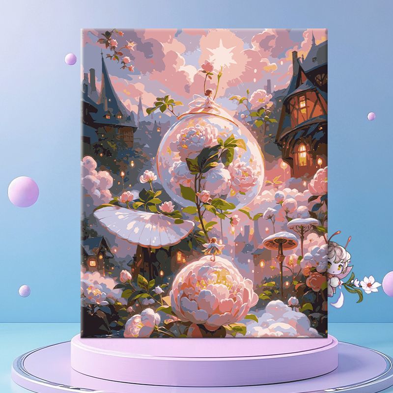 Whimsical Floral Fantasy Canvas Wall Art Bowlift