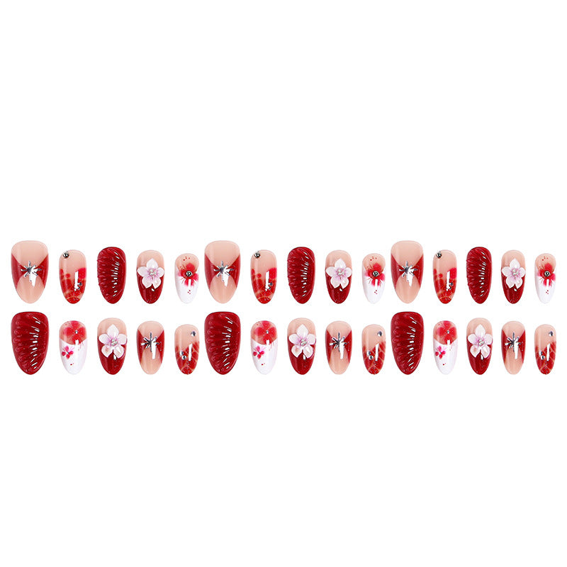 Luxury designed artificial nails with flower accents Bowlift