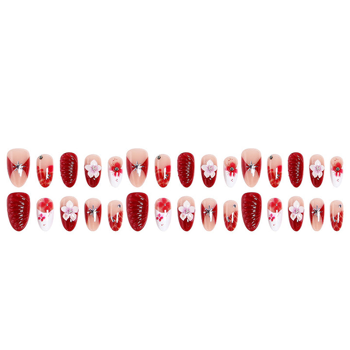 Luxury designed artificial nails with flower accents Bowlift