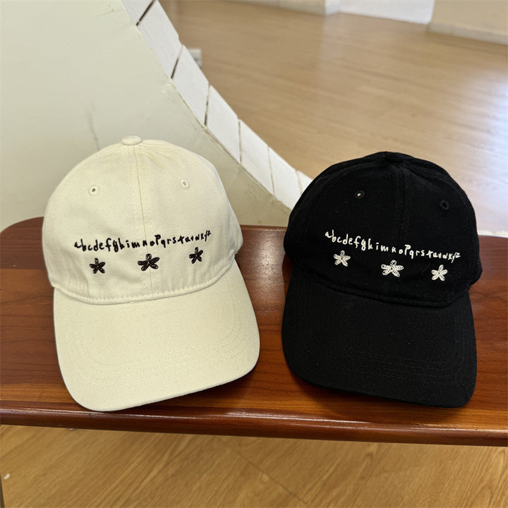Women's Casual Embroidered Cotton Baseball Cap Bowlift