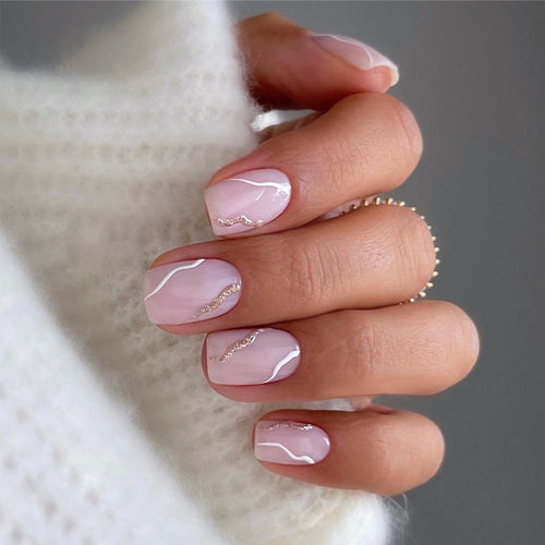Elegant Abstract Press-On Nail Art Set Bowlift