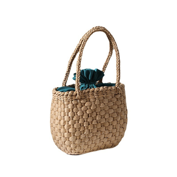 Handmade mini basket handbag with stylish woven pattern Bowlift