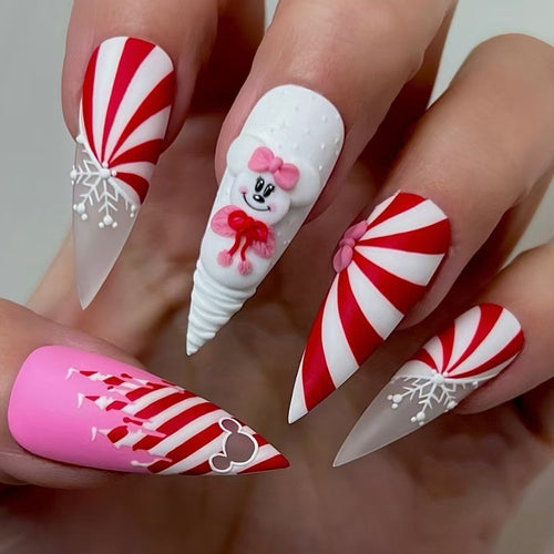 Festive Themed Press-On Nails Bowlift