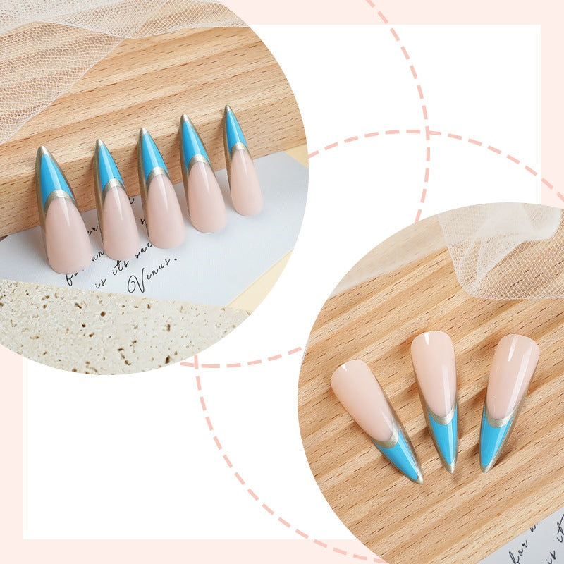 Acrylic nail set with stylish, asymmetrical designs Bowlift