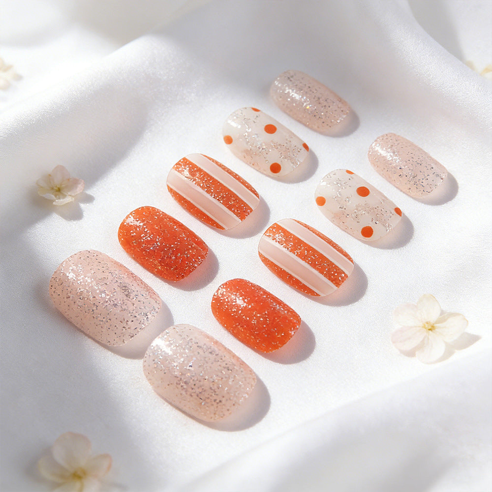 Artistic Glitter Press-On Nail Set Bowlift