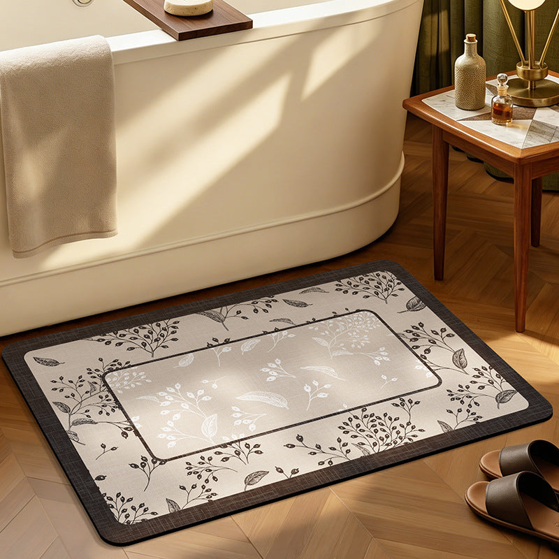 Botanical Design Bath Mat Bowlift
