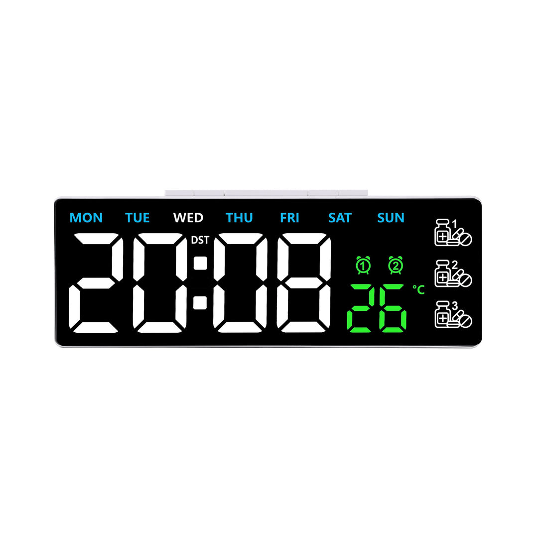 Digital Thermo Alarm Clock with Large LED Display Bowlift