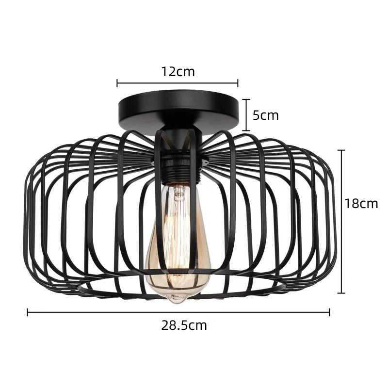 BowLift | Modern Industrial Birdcage Ceiling Lamp Black