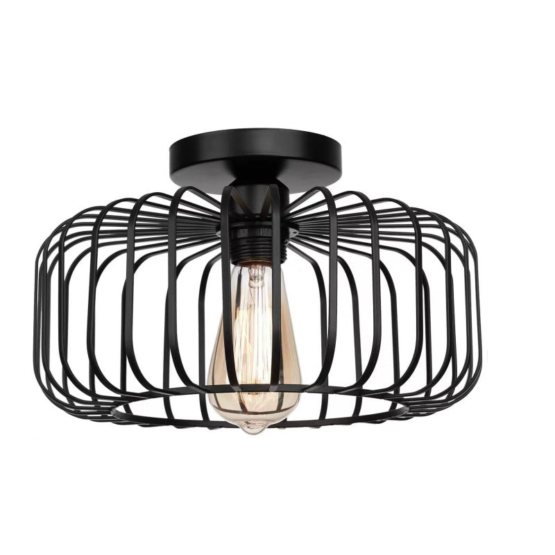 BowLift | Modern Industrial Birdcage Ceiling Lamp Black
