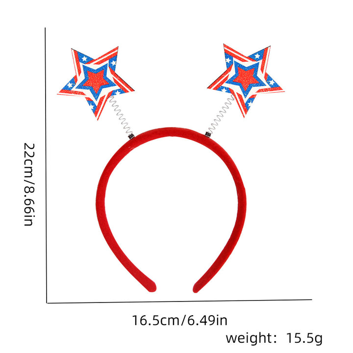 Unisex nan patriotic party headband with star pom poms and flag pendants Bowlift