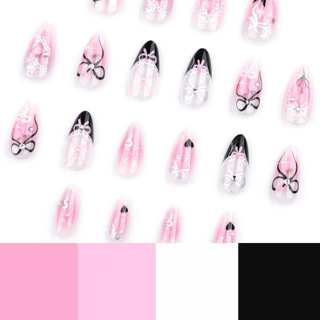 Artificial nails with romantic design Bowlift