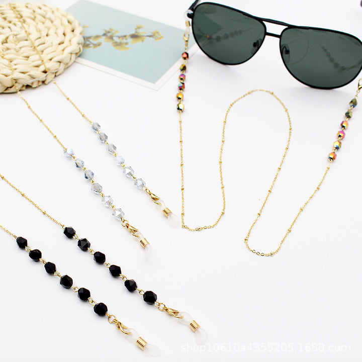 Crystal-Embellished Eyewear Chain Bowlift