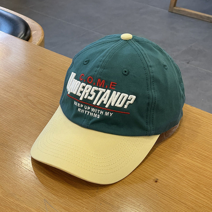 Unisex Casual Textured Cap with Playful Embroidery Bowlift