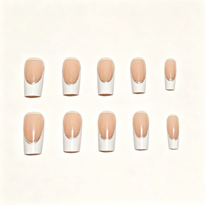Elegant French Tip Nail Art Set Bowlift
