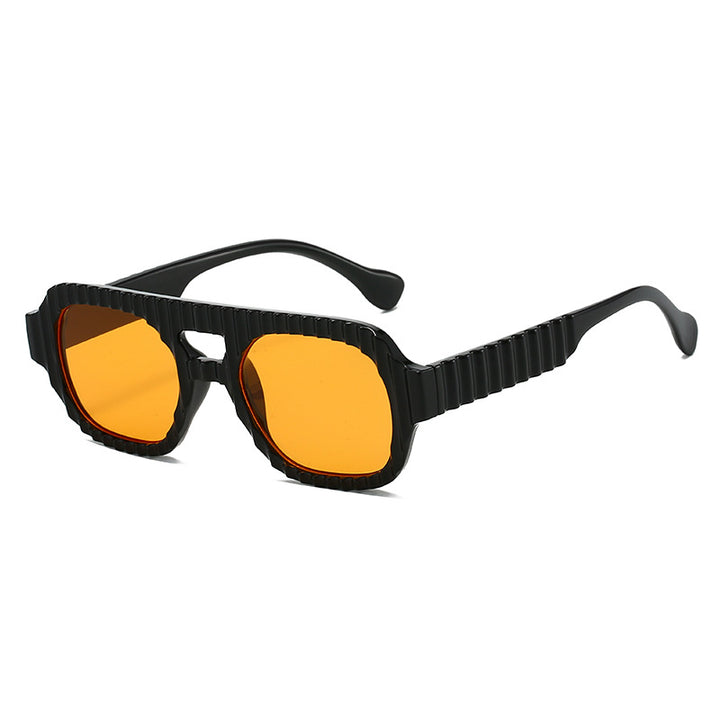 Ladies fashionable sunglasses in futuristic design with textured frame Bowlift