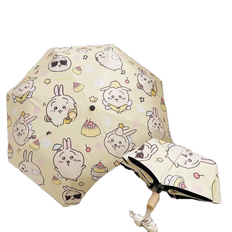 Women's Folding Umbrella with Playful Animal Design Bowlift