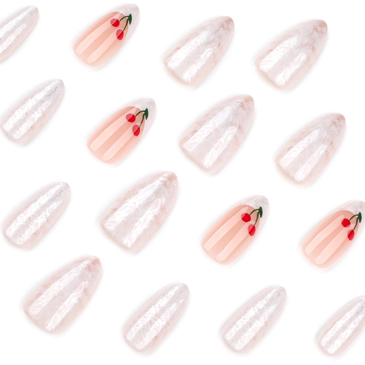 Artful Nail Extensions with Fruity Design Bowlift