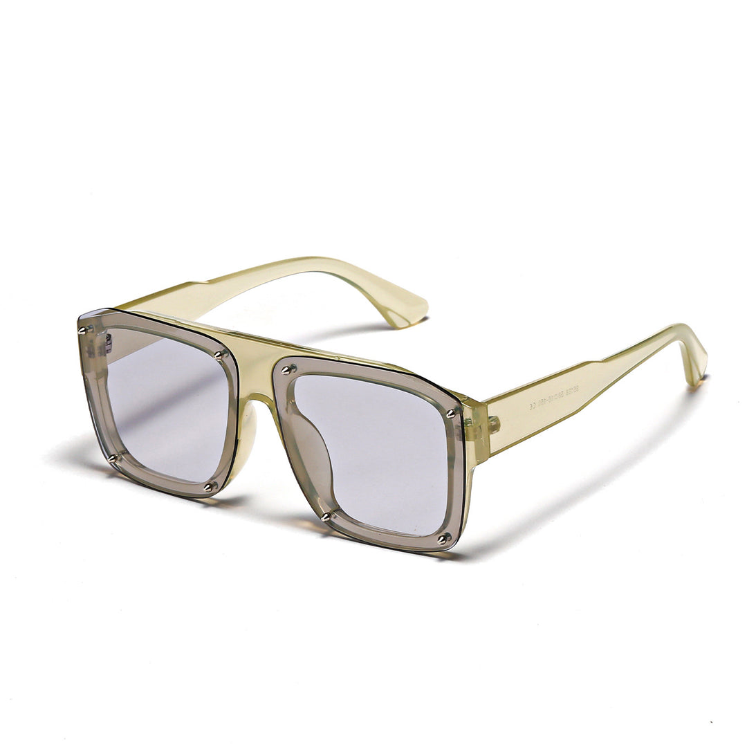 Women's Square Sunglasses with Fashionable Transparent Frame Bowlift