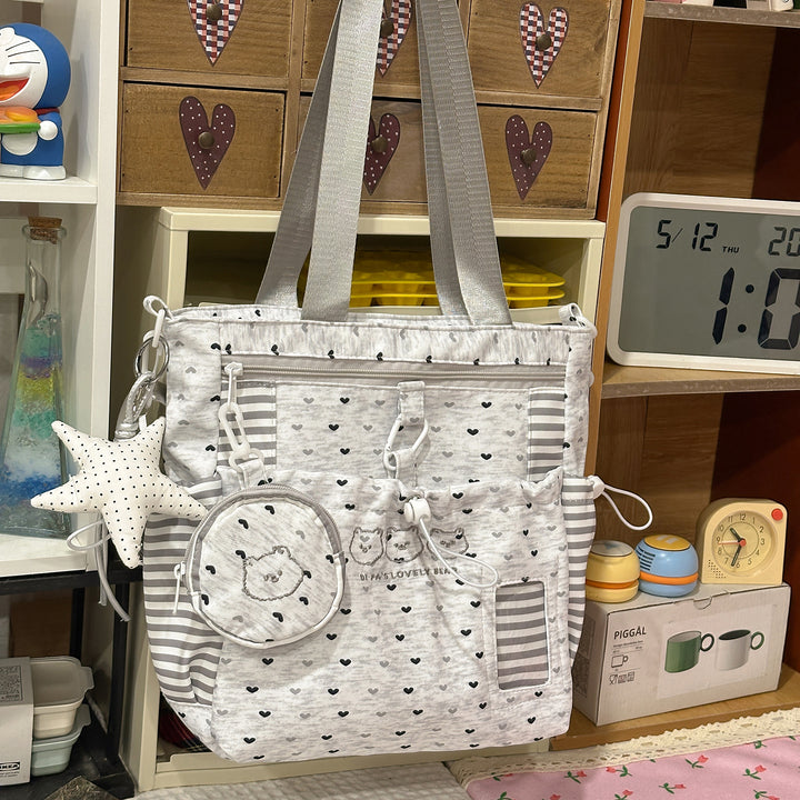 Multi-Pocket Star-Patterned Backpack Bowlift