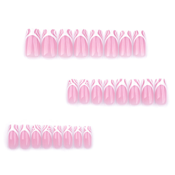 Artful nail extensions with translucent design and elegant lines Bowlift