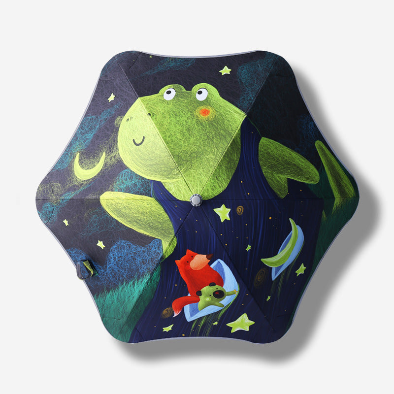 Ladies children's friendly folding umbrella with dinosaur design Bowlift