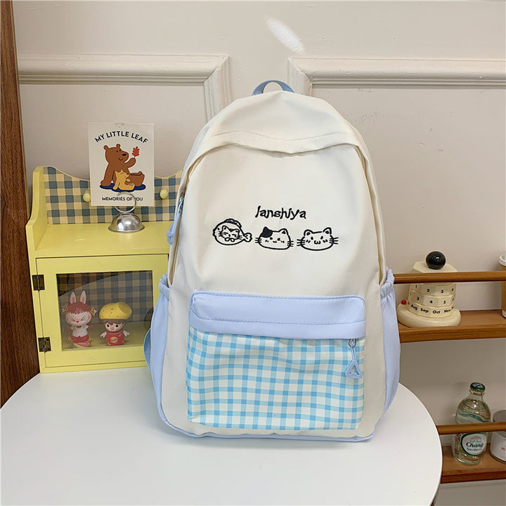 Cute Cat-Themed Casual Backpack