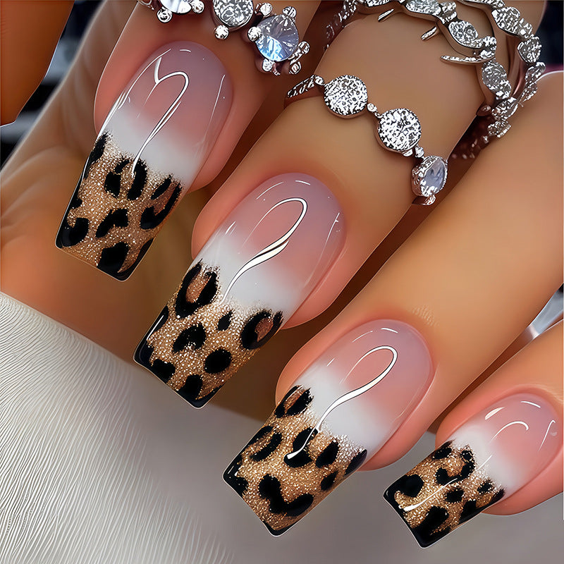 Stylish Leopard Print Press-On Nails Bowlift