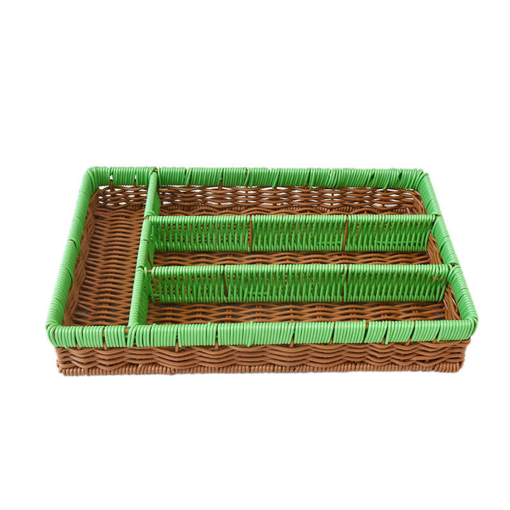 Stylish Multi-Compartment Woven Storage Organizer Bowlift