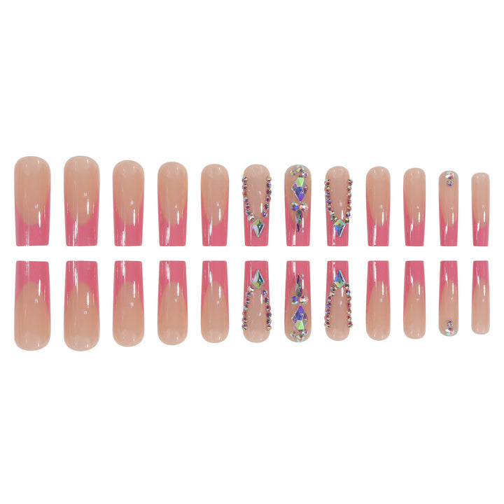 Luxury Press-On Nail Extensions with Crystal Accents Bowlift
