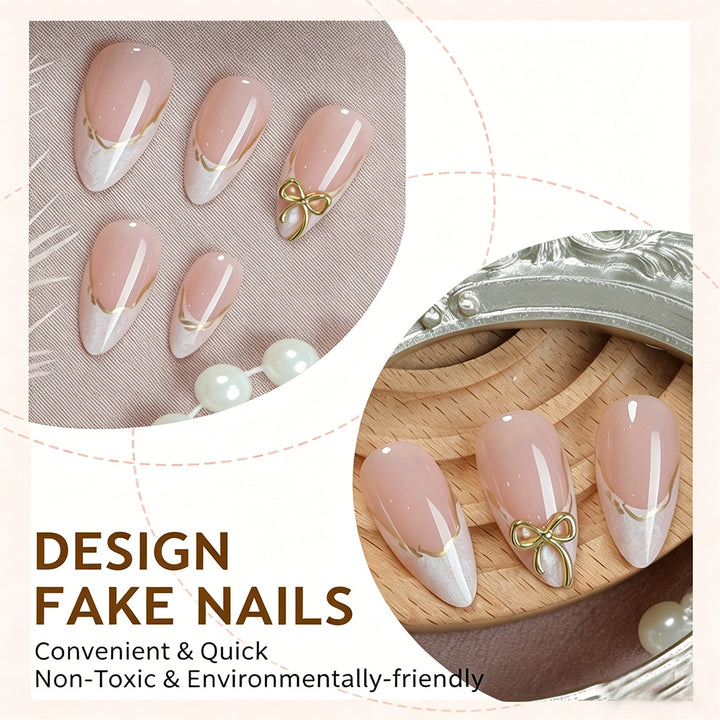 Decorative Stiletto Press-On Nails Bowlift