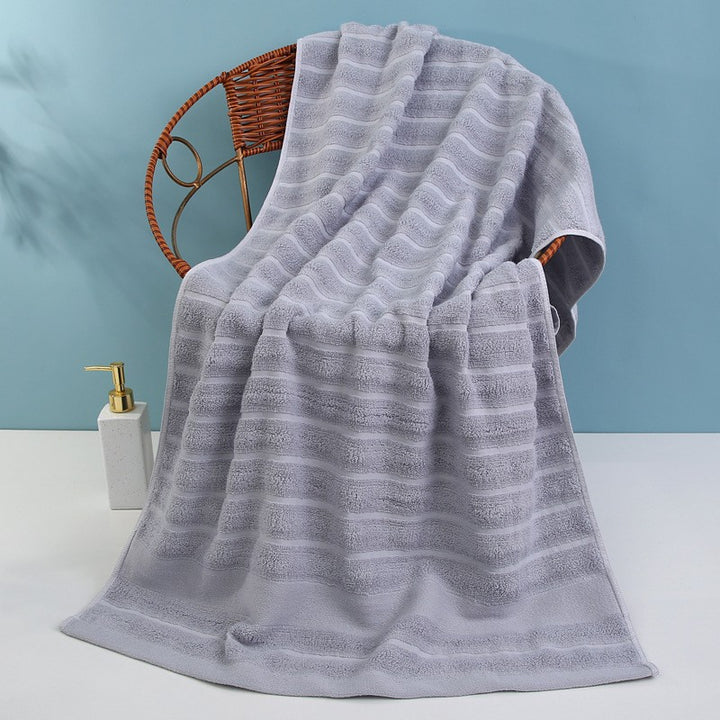 Terry Bath Towel with Elegant Stripes Bowlift