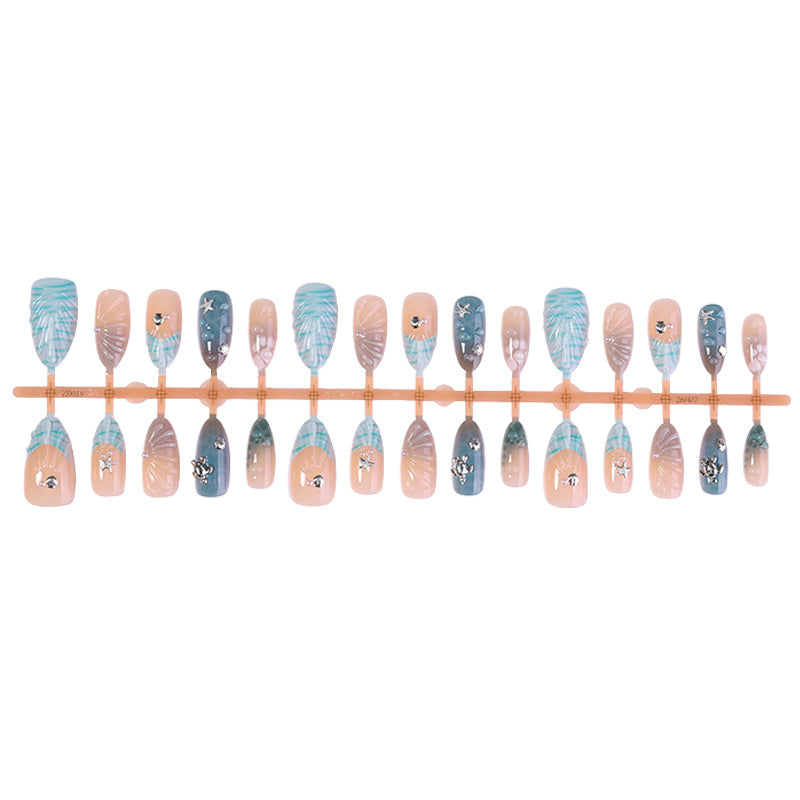 Artistic Press-On Nail Set with Decorative Elements Bowlift